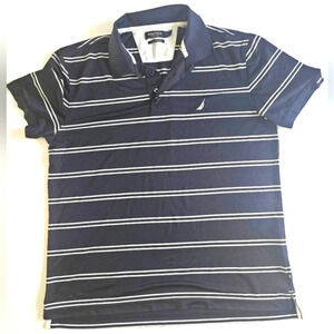 NAUTICA Men's Slim Fit Performance Stripe Polo
